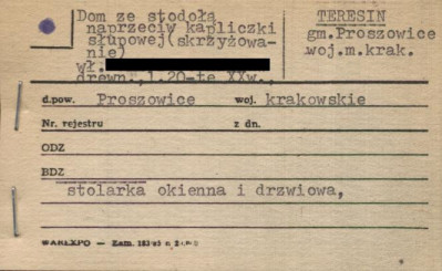 dom ze stodołą naprzeciw kapliczki słupowej (skrzyżowanie), skan 1