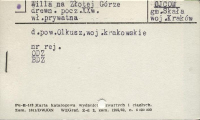 willa na Złotej Górze, skan 1