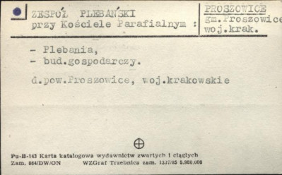 zespół plebański przy kościele parafialnym: - plebania, -budynek gospodarczy, skan 1