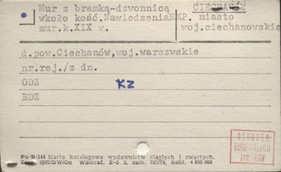 mur z bramką - dzwonnicą wkoło kość. Nawiedzenia NMP, skan 1