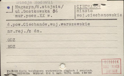 stacja hodowli, magazyn (d. stajnia), skan 1