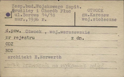 zespół budynków Wojskowego Szpitala Gruźlicy i Chorób Płuc, skan 1