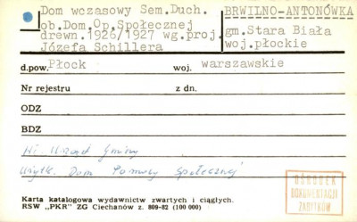 dom wczasowy Sem. Duch., ob. dom op. społecznej, skan 1