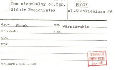 dom mieszkalny, ob. zgr. Sióstr Pasjonistek, skan 1