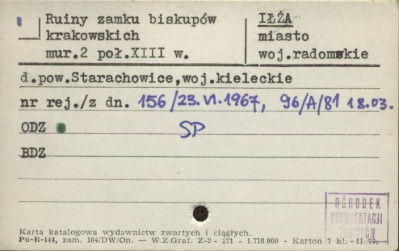 ruiny zamku biskupów krakowskich, skan 1