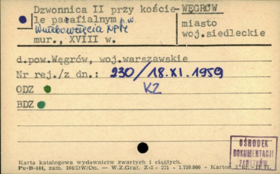 dzwonnica II przy kościele parafialnym pw. Wniebowzięcia NPM, skan 1