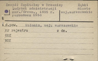 Zespół Szpitalny w Drewnicy budynek administracji, skan 1