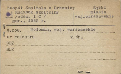 Zespół Szpitala w Drewnicy budynek szpitalny (oddz. I C), skan 1