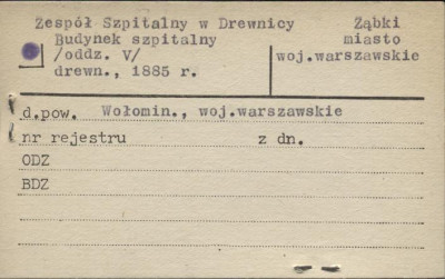 Zespół Szpitalny w Drewnicy budynek szpitalny (oddz. V), skan 1
