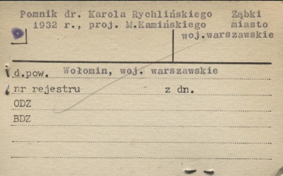 pomnik dr Karola Rychlińskiego, skan 1