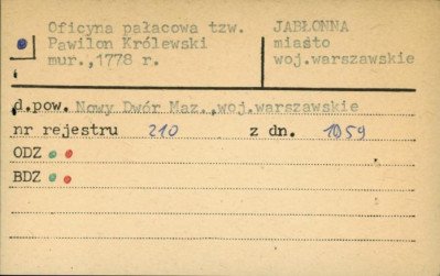 oficyna pałacowa, tzw. Pawilon Królewski, skan 1