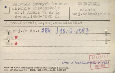 budynek dawnych koszar, obecnie przedszkole, skan 1