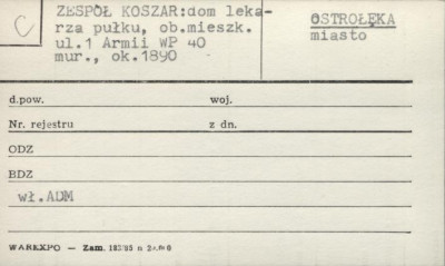 zespół koszar: dom lekarza pułku, ob. mieszk., skan 1