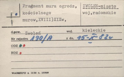 fragment muru ogrodz. kościelnego, skan 1