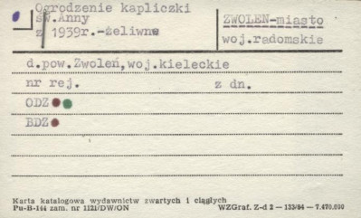ogrodzenie kapliczki św. Anny, skan 1