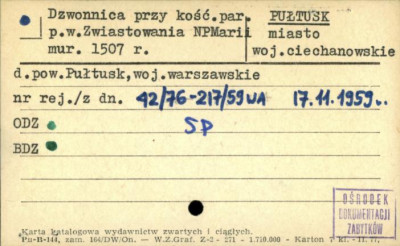 dzwonnica przy kościele par. pw. Zwiastowania NPM, skan 1