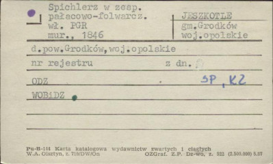 spichlerz w zesp. pałacowo- folwarcznym, skan 1