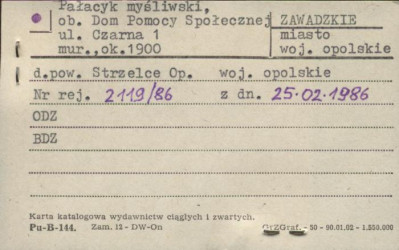pałacyk myśliwski, ob. dom pomocy społecznej, skan 1
