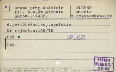 bramka przy kościele fil. p.w. św. Michała, skan 1