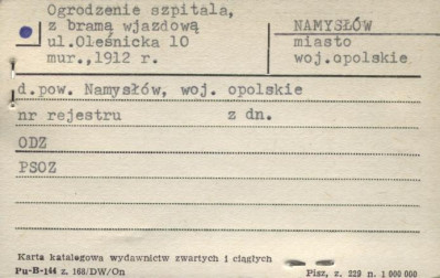 ogrodzenie szpitala z bramą wjazdową, skan 1