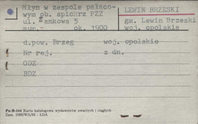 młyn w zespole pałacowym ob. spichrz PZZ, skan 1