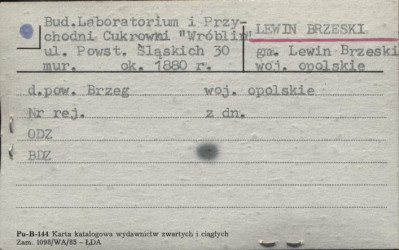 bud. laboratorium w przychodni cukrowni Wróblin, skan 1