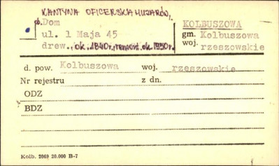 kantyna oficerska Huzarów, ob. dom, skan 1
