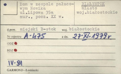 dom w zespole pałacowym Nowika, skan 1