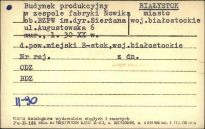 budynek produkcyjny w zespole fabryki Nowika, ob. BZPW im. dyr. Sierżana, skan 1