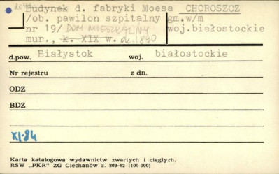 dom d. fabryki Moesa (ob. pawilon szpitalny), dom mieszkalny, skan 1
