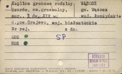 kaplice grobowa rodziny Bzurów, skan 1