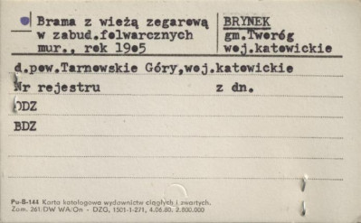 brama z wieżą zegarową - folwark, skan 1
