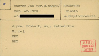 dworek (na ter. d. zamku), skan 1