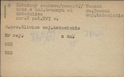 zabudowy zamkowe (pozost.) wraz z budynek bramnym od dziedzińca, skan 1