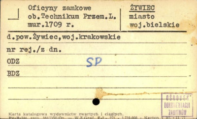 oficyny zamkowe, ob. technikum przem. l., skan 1