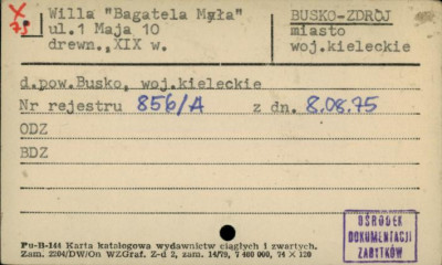 willa Bagatela Mała, skan 1
