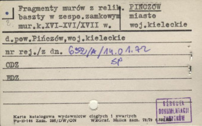 fragmenty murów z relik. baszty w zespo. zamkowym, skan 1