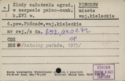 ślady założenia ogrod. w zespole pałac-zamk., skan 1