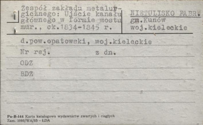 zespół zakładu metalurgicznego: ujście kanału głównego w formie mostu, skan 1
