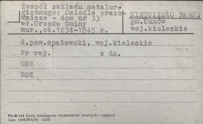 zespół zakładu metalurgicznego: osiedle pracownicze - dom, skan 1