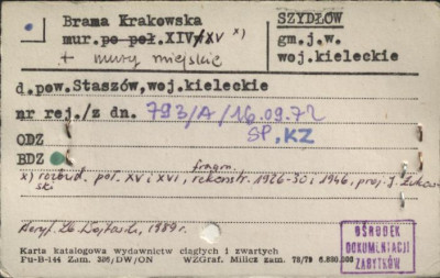 brama Krakowska + mury miejskie, skan 1