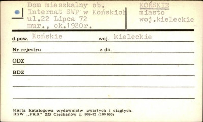 dom mieszkalny, ob. Internat SWP, skan 1