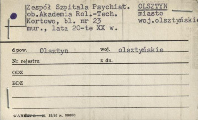 zespół szpitala psychiatrycznego, ob. akademia rol.-tech. Kortowo, blok nr 23, skan 1