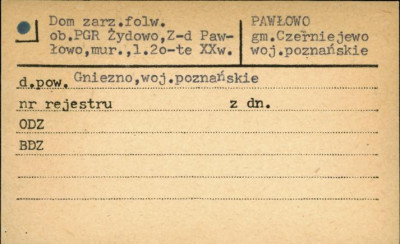 dom zarządcy folwarku, ob. PGR Żydowo, Z-d Pawłowo, skan 1