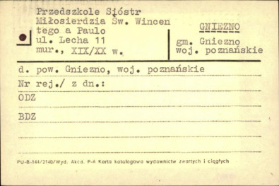 Przedszkole Sióstr Miłosierdzia św. Wincenty a Paulo, skan 1