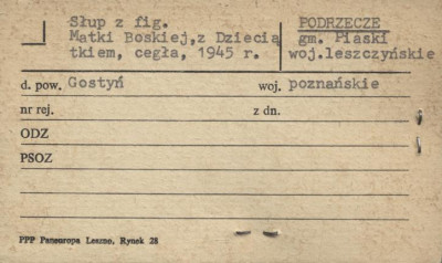 słup z figurą Matki Boskiej z Dzieciątkiem, skan 1