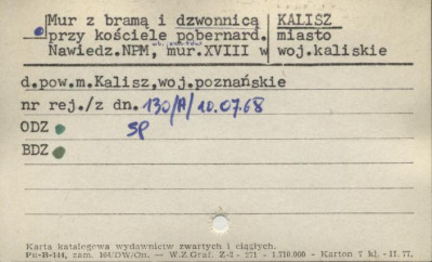 mur z bramą i dzwonnicą przy kościele pobernard. Nawiedz. NPM, skan 1