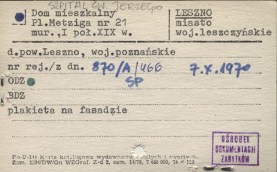 dom mieszkalny, szpital św. Jerzego, skan 1