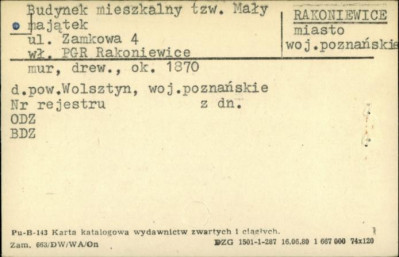 budynek mieszkalny, tzw. Mały Majątek, skan 1
