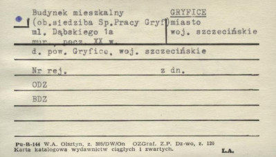 budynek mieszkalny, ob. siedziba Sp. Pracy Gryf, skan 1